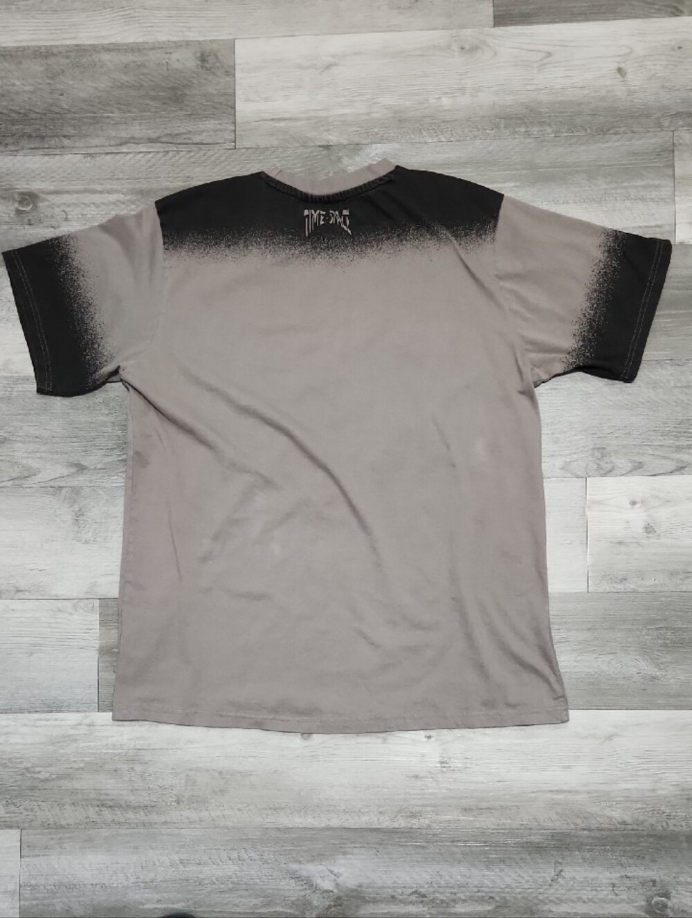 Time + Space Short-Sleeve Crew Tee in Taupe with Black Embroidered Accents 2XL - Picture 9 of 13